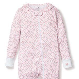 Petite Plume Baby's Pima Ruffle Collar Romper in Sweethearts